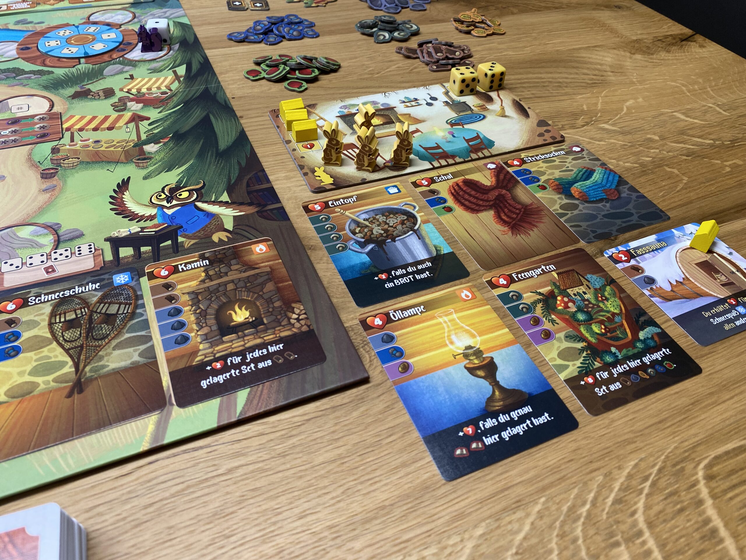 Spieler Tableau und Ideen-Karten